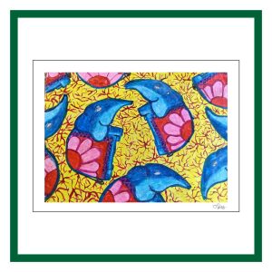 Postkarten Blauer Elefant 5 Stk.